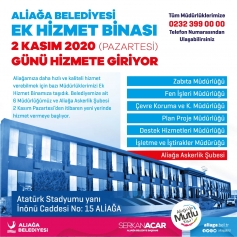 Aliağa Belediyesi Ek Hizmet Binası 2 Kasım’da Hizmete Başlıyor Galeri