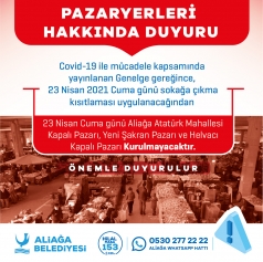 Aliağa’da Bu Hafta Pazar Kurulmayacak Galeri