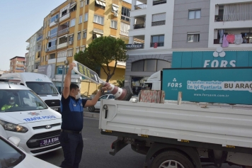 Aliağa Zabıta Ekipleri'nden Kaldırım İşgali Denetimi Galeri