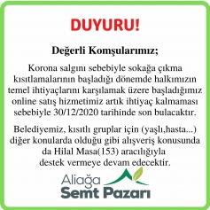 aliagasemtpazari.com’dan Aliağalılara Teşekkür Galeri