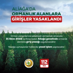 Aliağa’da 31 Ekim’e Kadar Ormanlık Alanlara Giriş Yasak Galeri